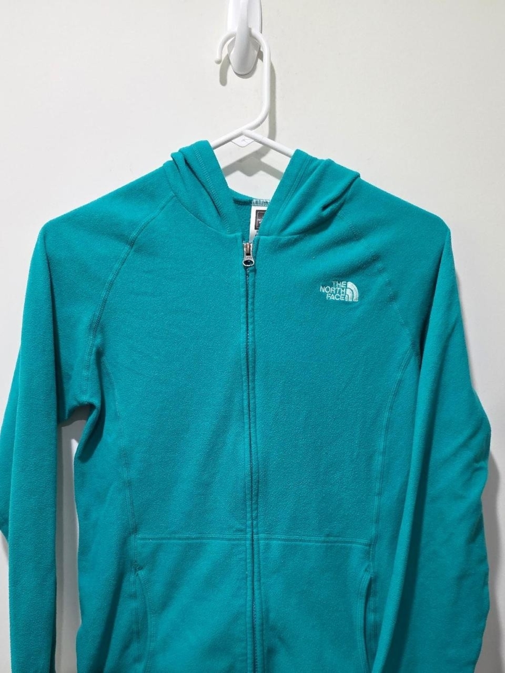 The North Face Teal Kids' Full-Zip Fleece Hoodie